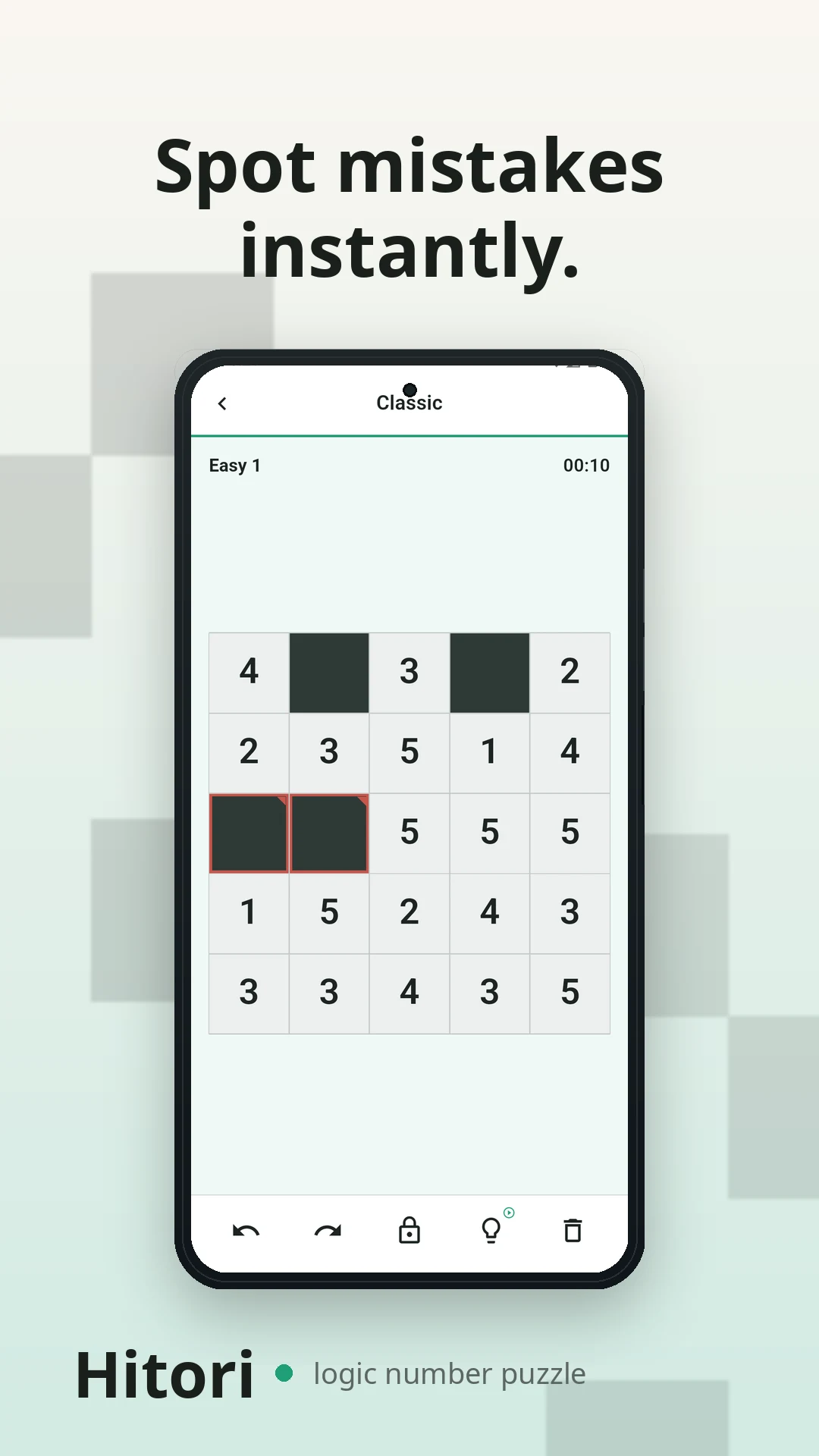 Hitori: Logic number puzzle screenshot